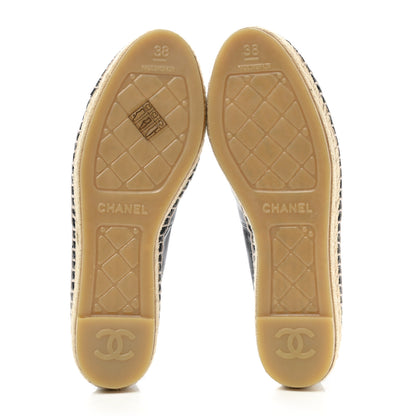 Chanel Lambskin CC Espadrilles 38 Black 5 of 9