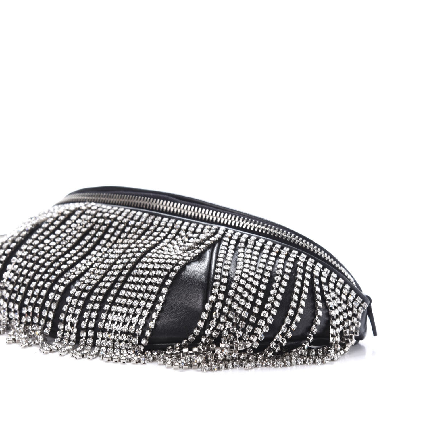 Miu Miu Nappa Crystal Fringe Belt Bag Black 6 of 9