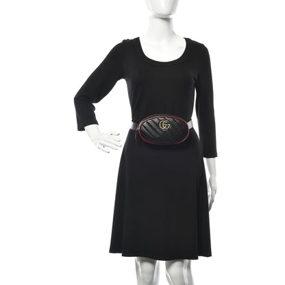 Gucci Calfskin Matelasse GG Marmont Belt Bag 75 30 Black 2 of 11