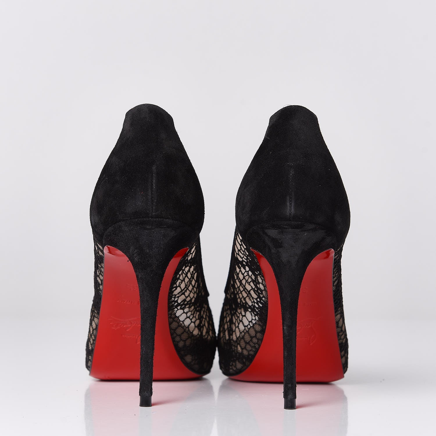 Christian Louboutin Rete Lace Veau Velours Very Lace 100 Pump 36.5 Black 8 of 10