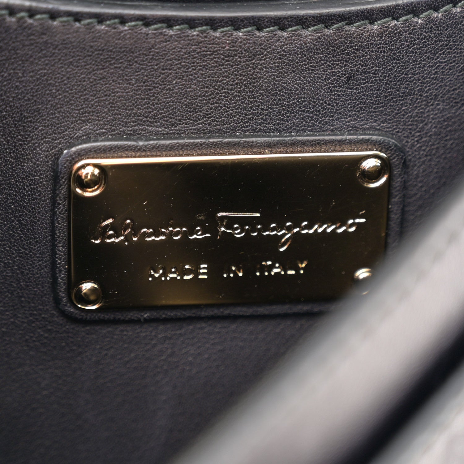 Salvatore Ferragamo Lambskin Suzanna Gancini Small Satchel Black 6 of 9