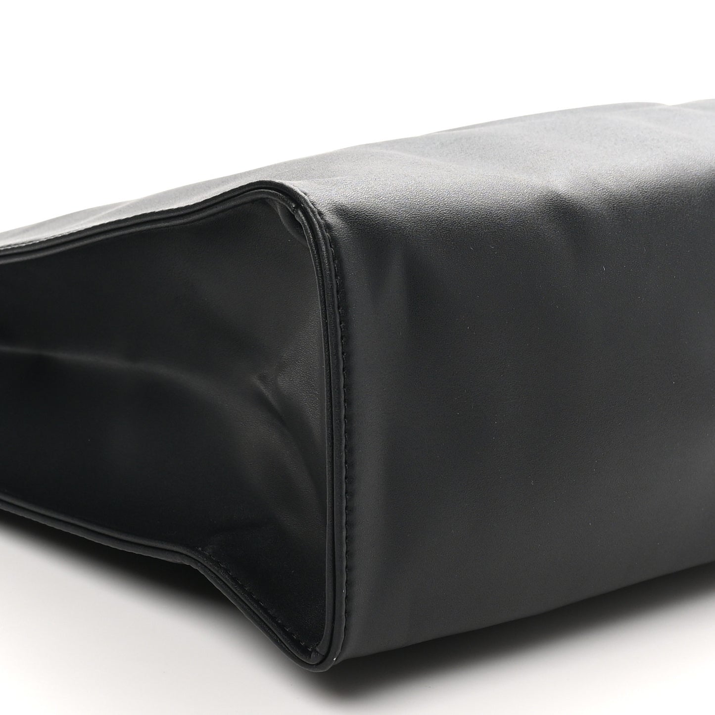 Vegan Leather Medium Shopping Bag Black