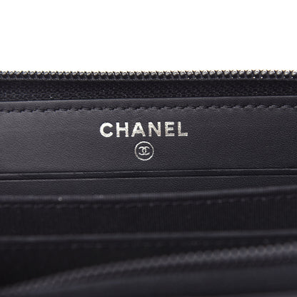 Chanel Caviar Quilted Small Boy Zip Around Wallet Black 6 of 9