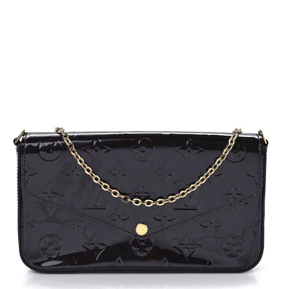 Louis Vuitton Vernis Pochette Felicie Chain Wallet Amarante 3 of 10