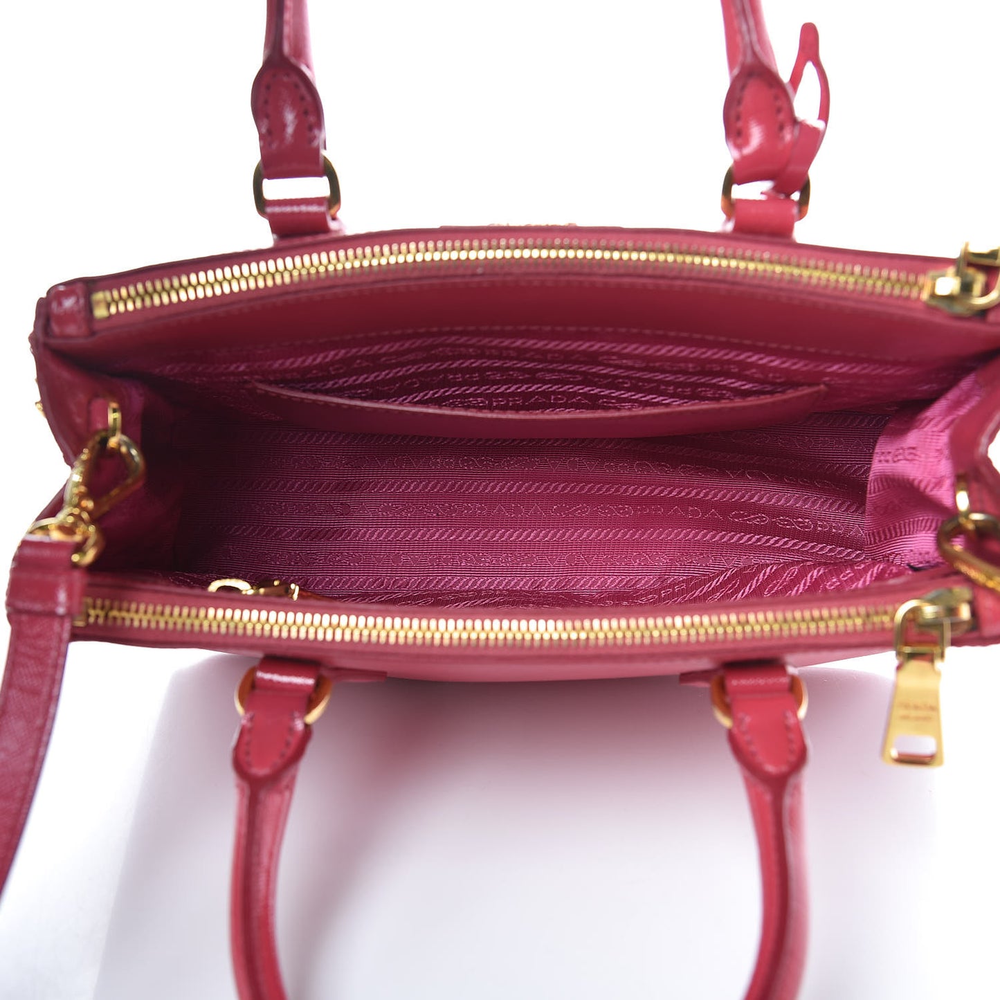 Saffiano Vernice Mini Galleria Double Zip Tote Peonia
