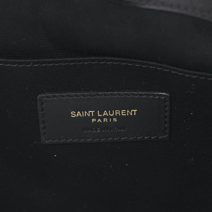 Saint Laurent Calfskin Matelasse Chevron Monogram Document Holder Black 6 of 9