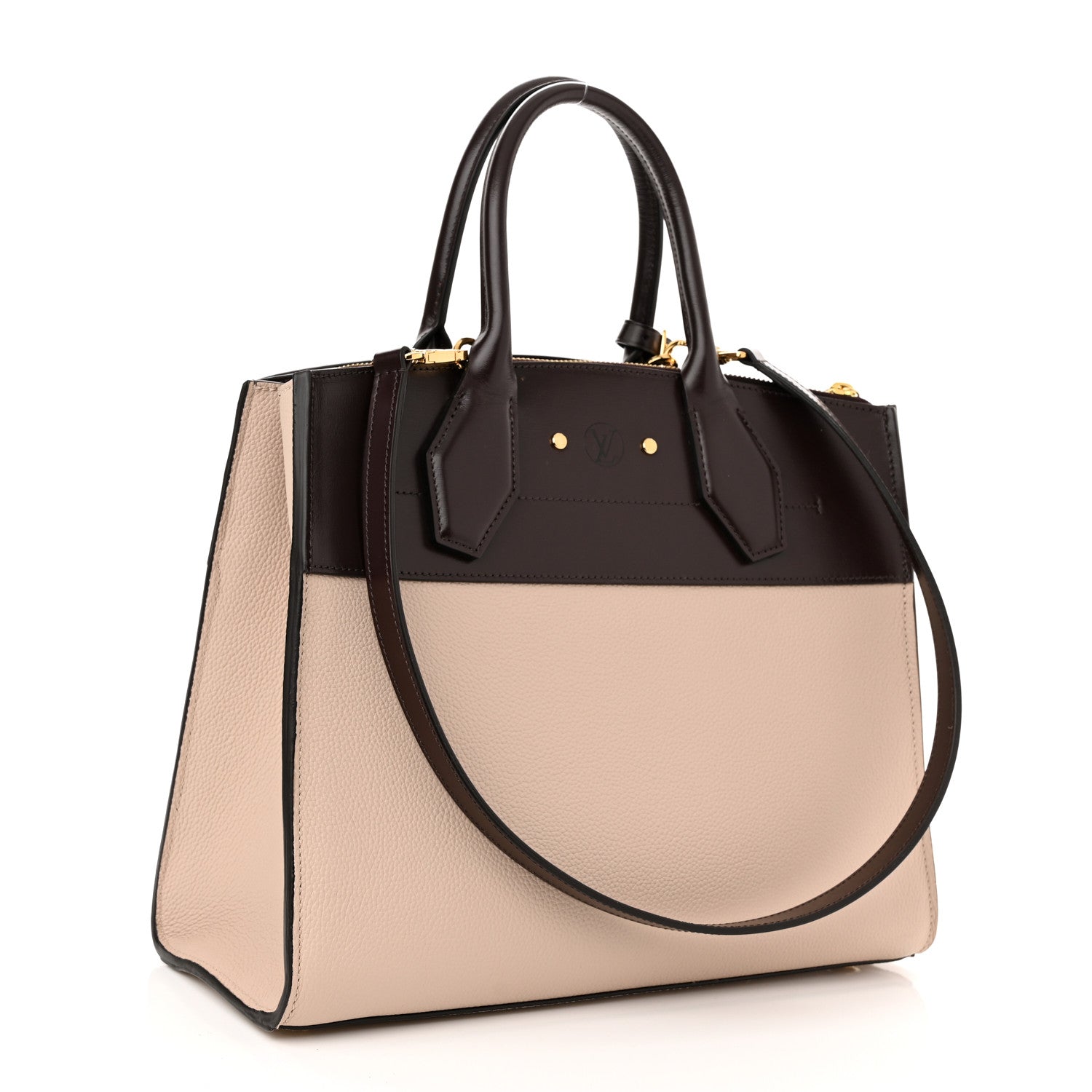Louis Vuitton Taurillon Calfskin City Steamer MM Grey Bordeaux 3 of 9