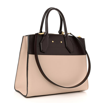Louis Vuitton Taurillon Calfskin City Steamer MM Grey Bordeaux 3 of 9