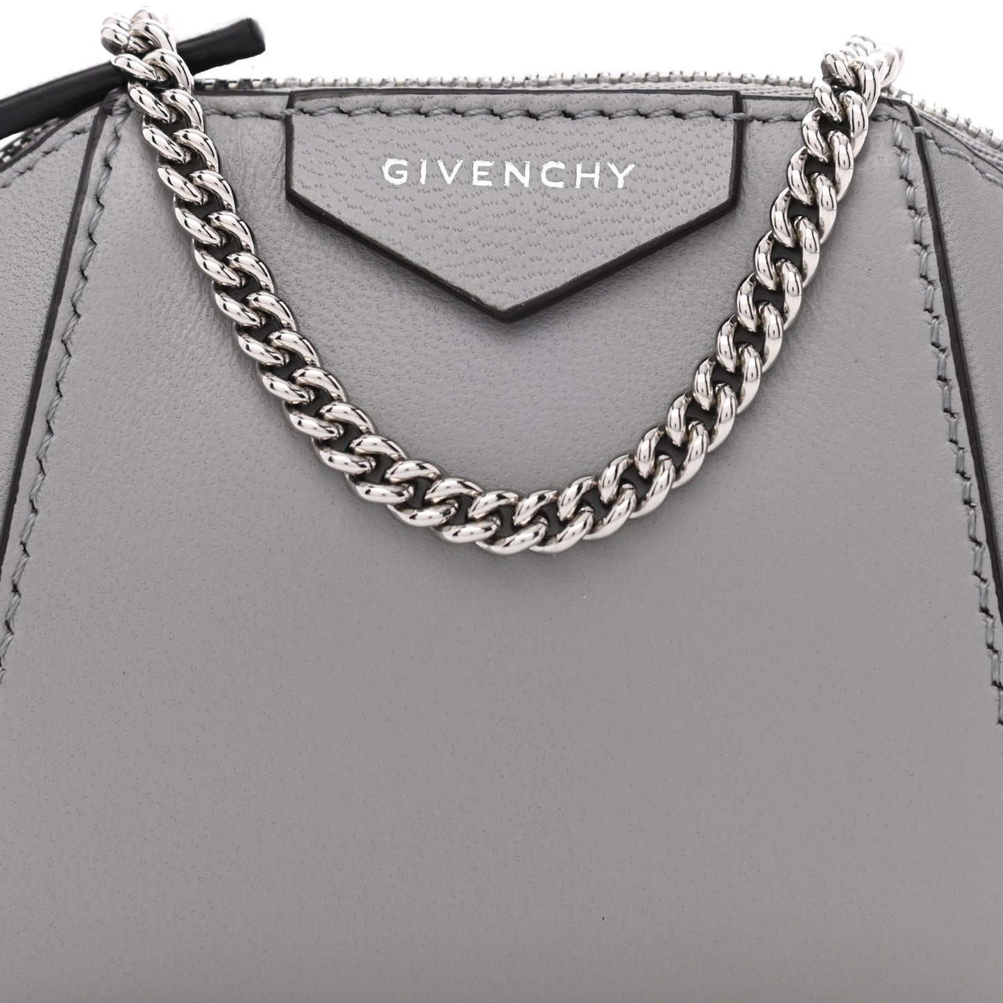 Lambskin Baby Antigona with Chain Grey