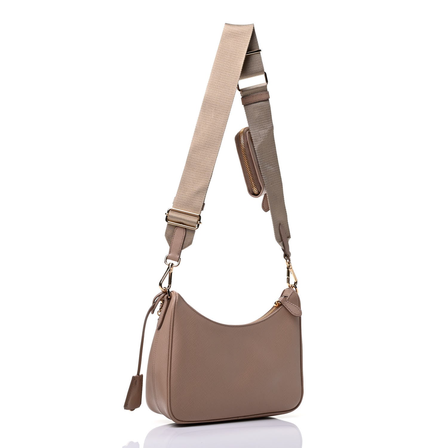 Prada Saffiano Re-Edition 2005 Shoulder Bag Cammeo Beige 2 of 4