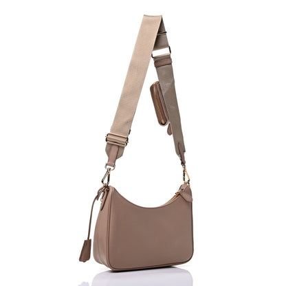 Prada Saffiano Re-Edition 2005 Shoulder Bag Cammeo Beige 2 of 4
