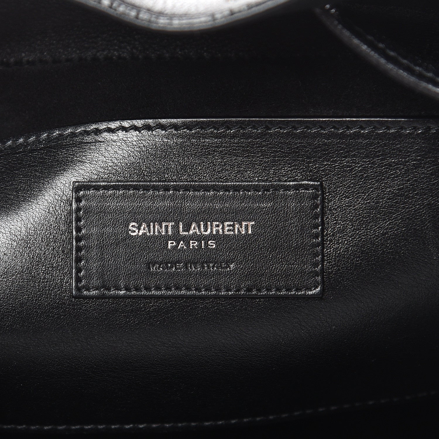 Saint Laurent Calfskin Studded Medium Emmanuelle Bucket Bag Black 6 of 15