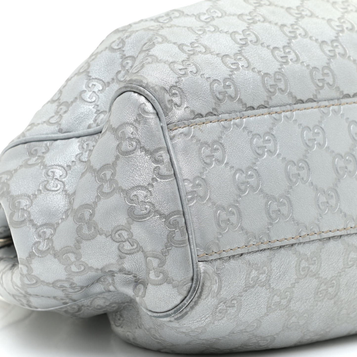 Guccissima Medium Sukey Tote Silver
