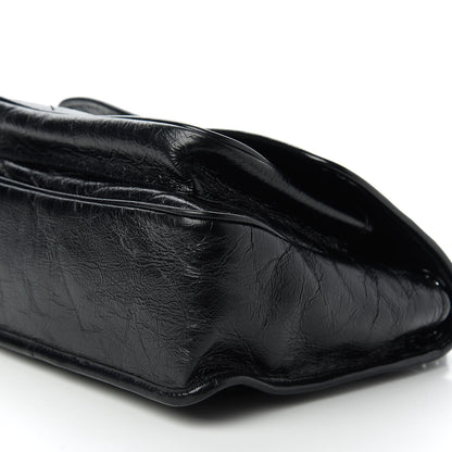Saint Laurent Crinkled Calfskin Matelasse Monogram Medium Niki Chain Satchel Black 7 of 10
