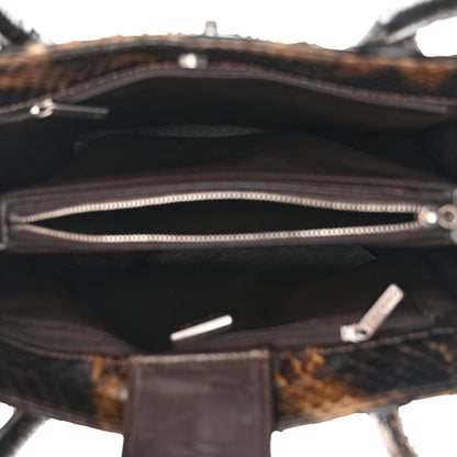 Chanel Snakeskin Executive Cerf Shopper Tote Dark Brown 6 of 16