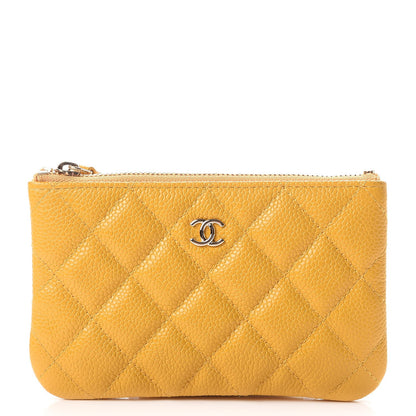 Chanel Caviar Quilted Small Cosmetic Case Yellow 1 of 8