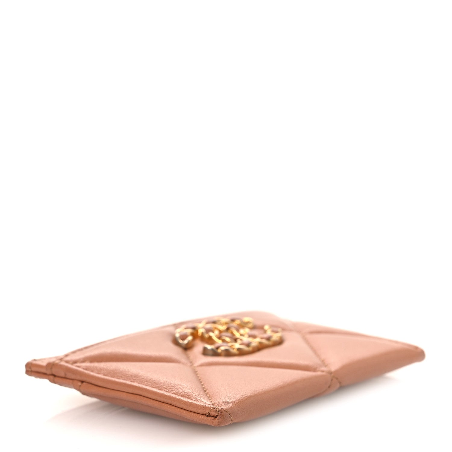 Chanel Lambskin Quilted Chanel 19 Card Holder Brown 4 of 10
