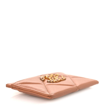 Chanel Lambskin Quilted Chanel 19 Card Holder Brown 4 of 10