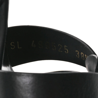 Saint Laurent Calfskin Tribute 105 Platform Sandals 38.5 Black Brown 8 of 9