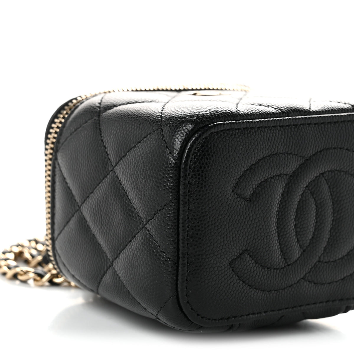 Chanel Caviar Quilted Mini Vanity Case With Chain Black 8 of 10