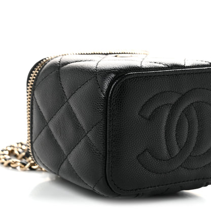 Chanel Caviar Quilted Mini Vanity Case With Chain Black 8 of 10