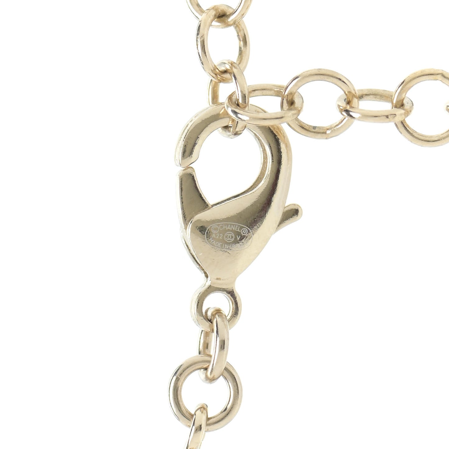 Crystal CC Chain Short Necklace Gold