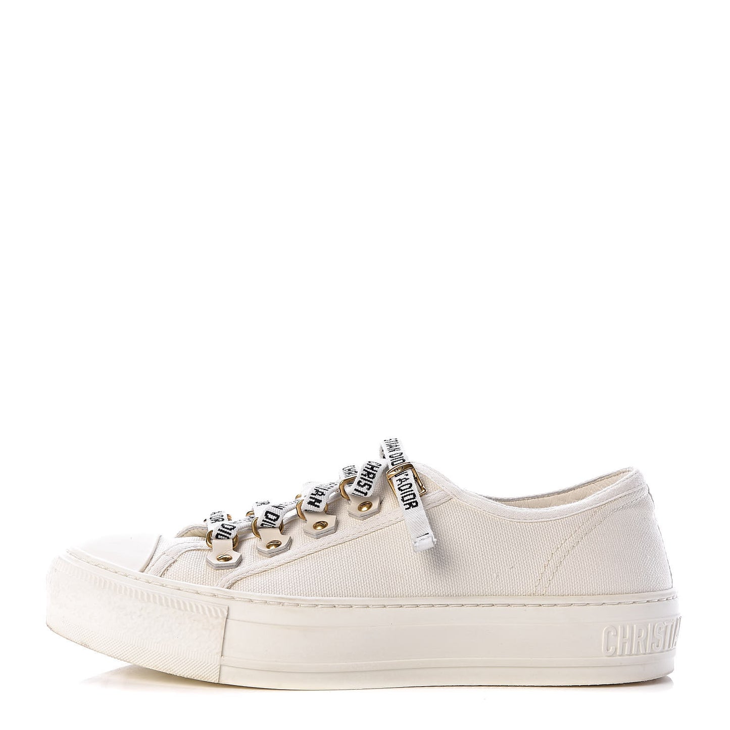 Canvas Walk'n Dior Low Top Sneakers 36.5 White