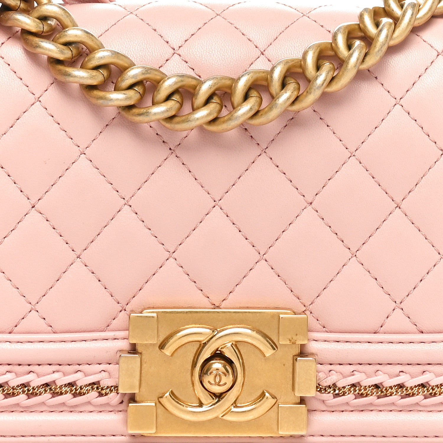 Chanel Lambskin Quilted Small Chain Around Boy Flap Pink 8 of 10