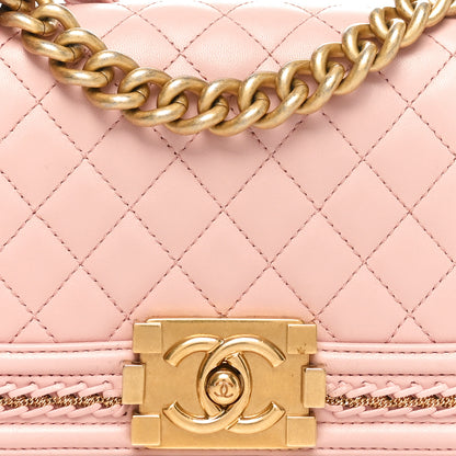 Chanel Lambskin Quilted Small Chain Around Boy Flap Pink 8 of 10