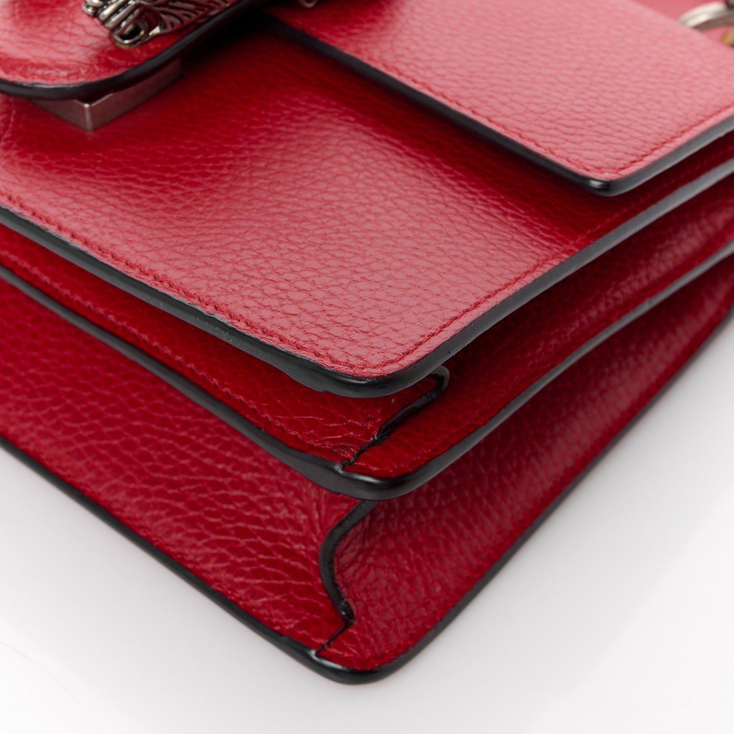 Dollar Calfskin Crystal Web Mini Dionysus Bamboo Top Handle Bag Hibiscus Red
