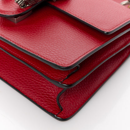 Gucci Dollar Calfskin Crystal Web Mini Dionysus Bamboo Top Handle Bag Hibiscus Red 12 of 13