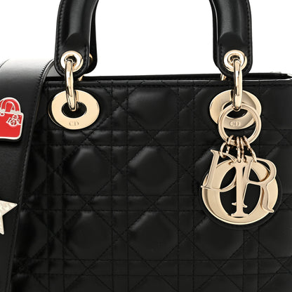 Christian Dior Lambskin Cannage Small Lucky Badges My Lady Dior Black 8 of 14