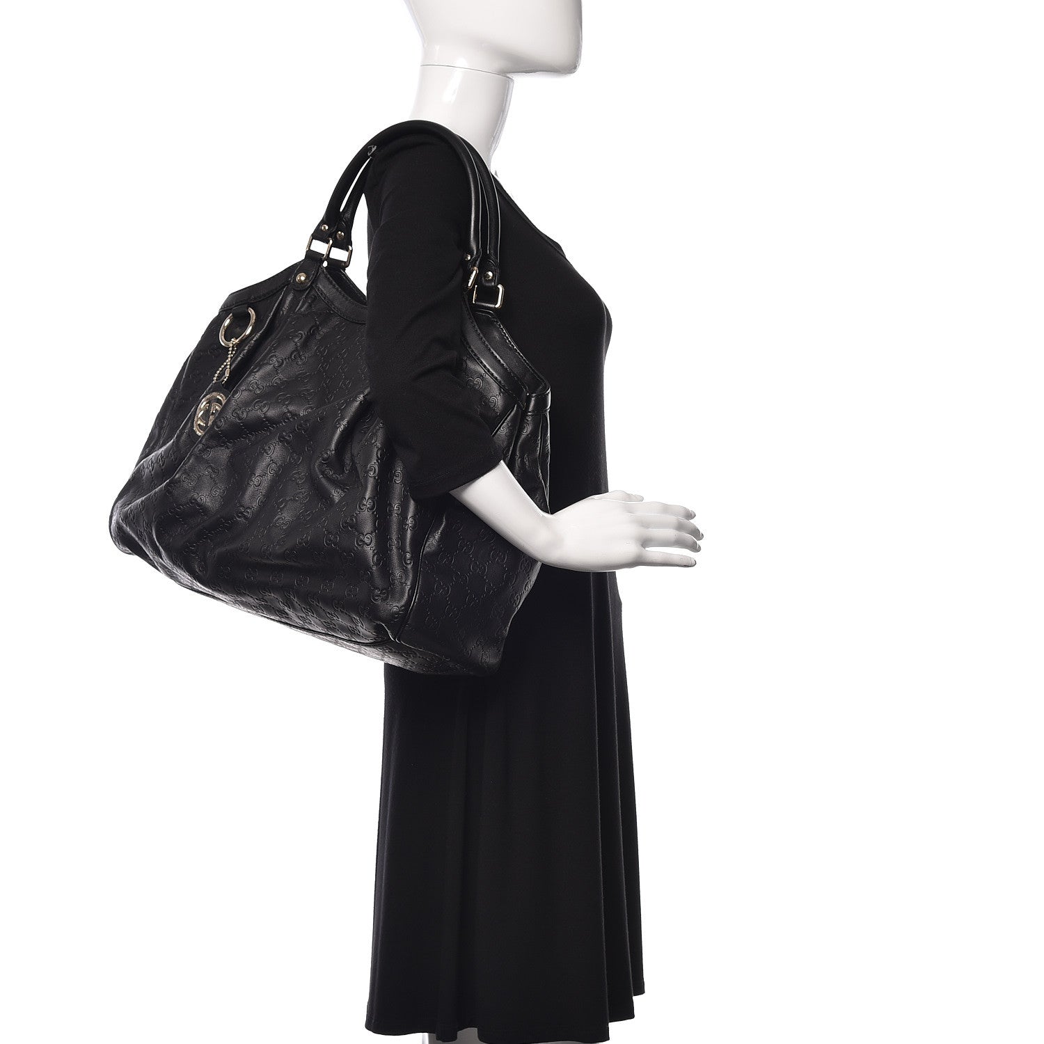 Gucci Guccissima Large Sukey Tote Black 2 of 9