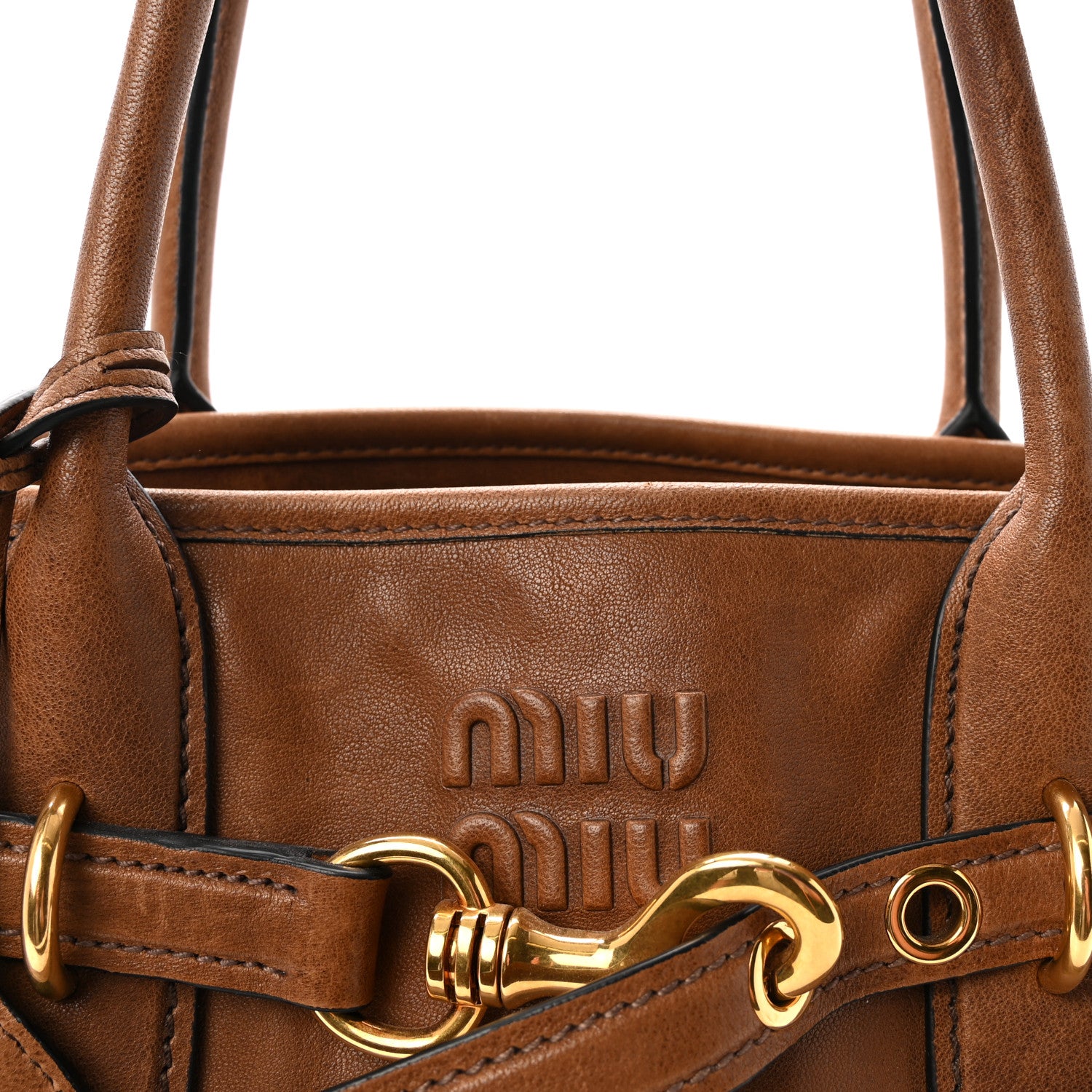 Miu Miu Nappa Aviator Medium Aventure Bag Rovere 7 of 9