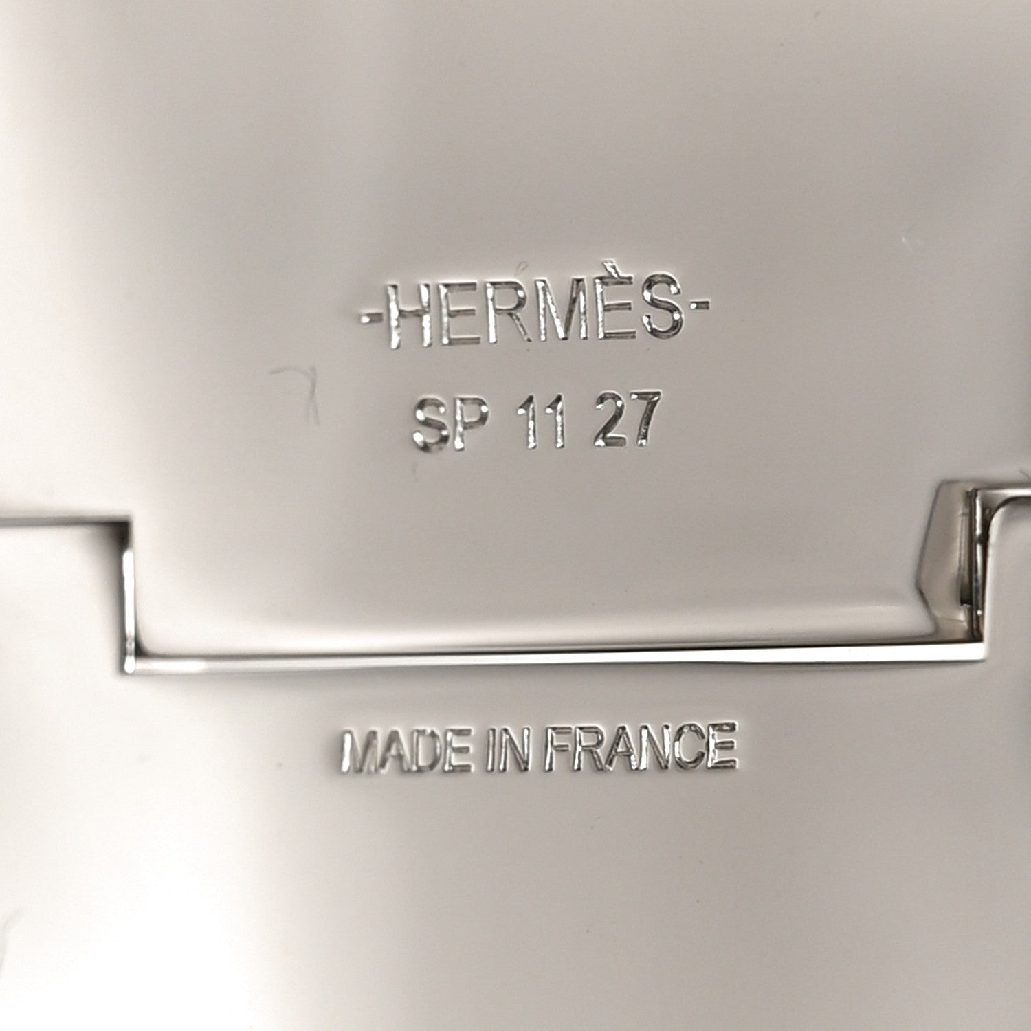 Hermes Enamel Printed Extra Wide Charniere Baobab Cat Hinged Bracelet M Faux Gris 4 of 4