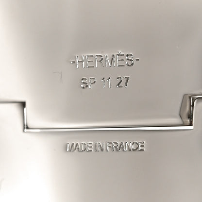 Hermes Enamel Printed Extra Wide Charniere Baobab Cat Hinged Bracelet M Faux Gris 4 of 4