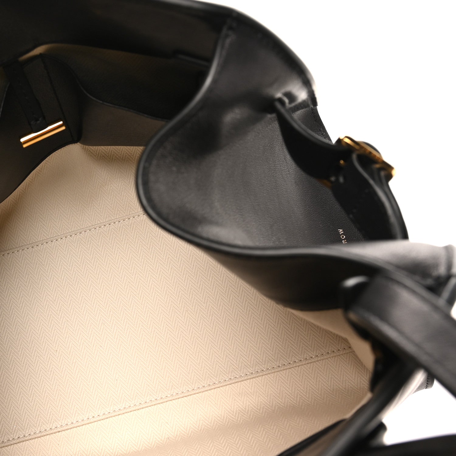 The Row Polished Saddle Calfskin Soft Margaux 12 Black 5 of 9