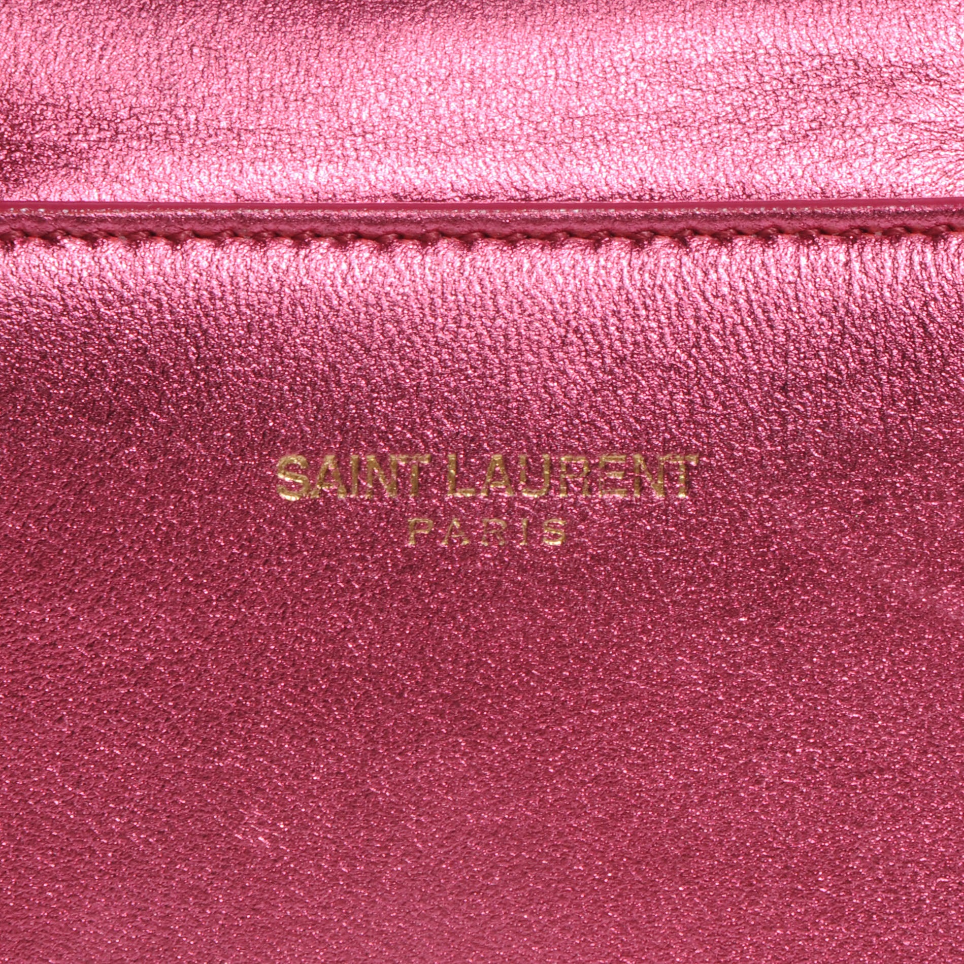Saint Laurent Metallic Leather Classic Duffle Toy Pink 9 of 9