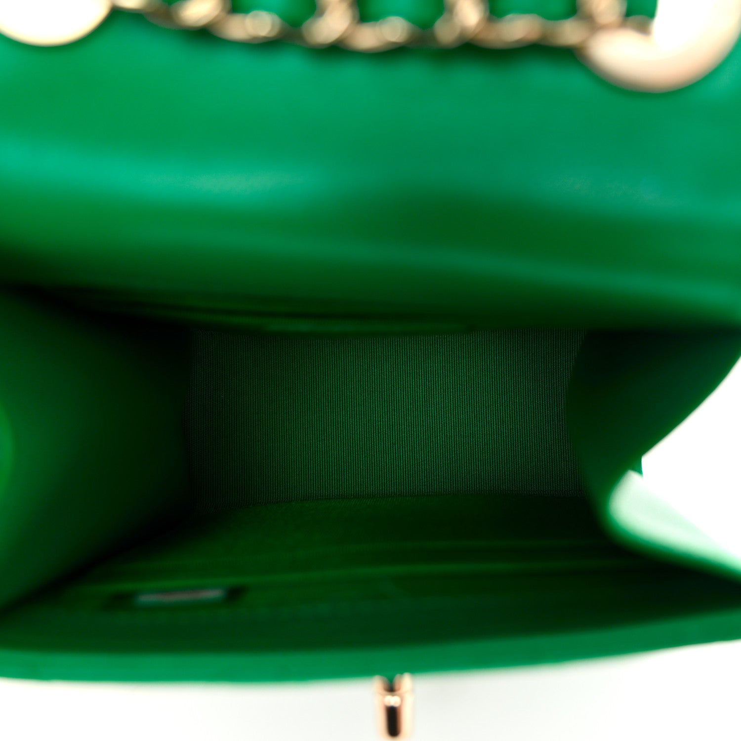 Chanel Lambskin Quilted Mini Trendy CC Chain Wallet Green 5 of 12