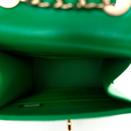 Chanel Lambskin Quilted Mini Trendy CC Chain Wallet Green 5 of 12