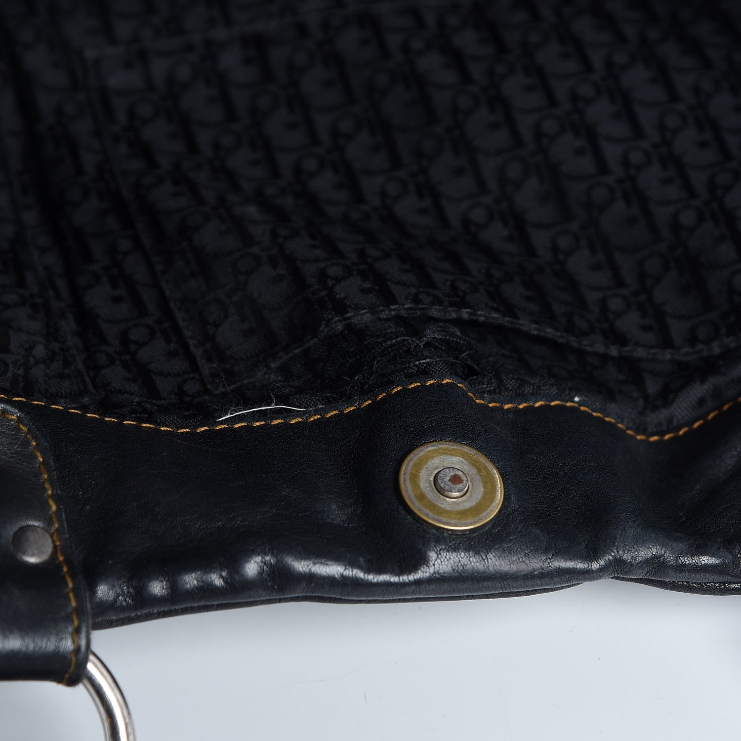 Christian Dior Calfskin Medium Gaucho Double Saddle Bag Black 9 of 12