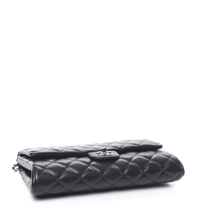 Chanel Caviar Quilted Clutch With Chain Flap Black 3 of 10