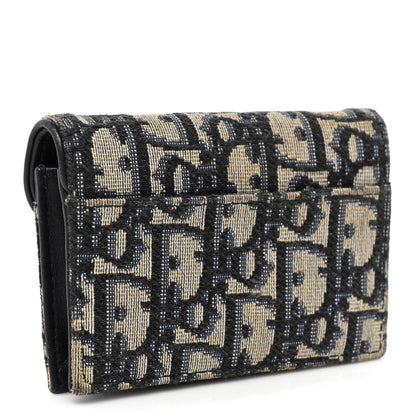 Christian Dior Oblique Saddle Card Holder Blue 3 of 7