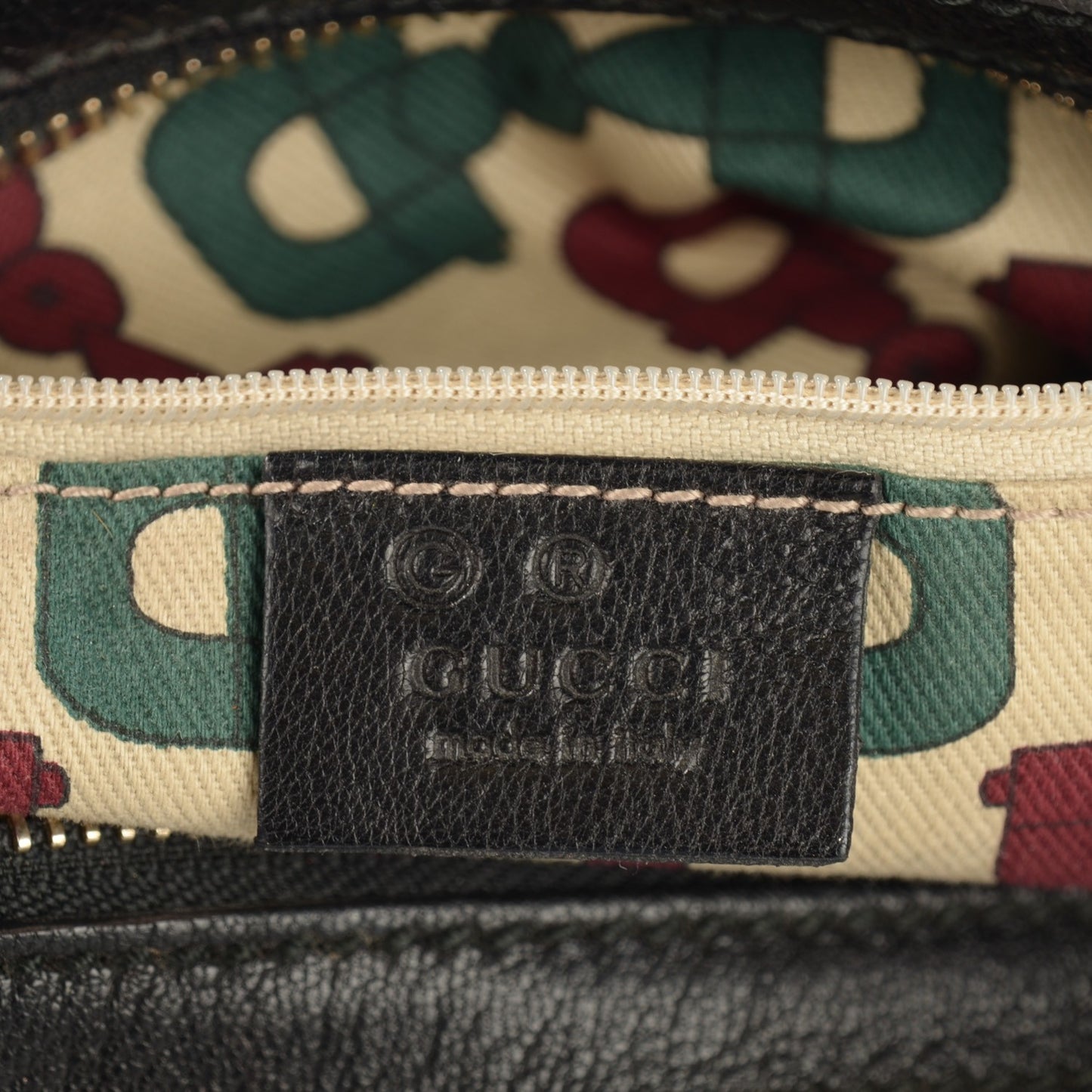 Guccissima Half Moon Bamboo Ring Hobo Black