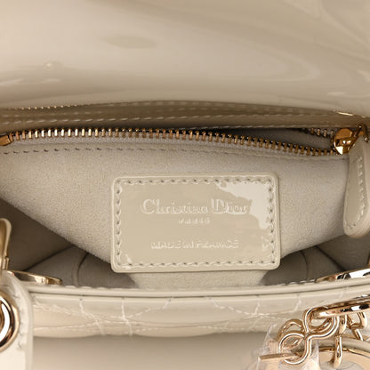 Christian Dior Patent Cannage Mini Lady Dior Ivory 6 of 9