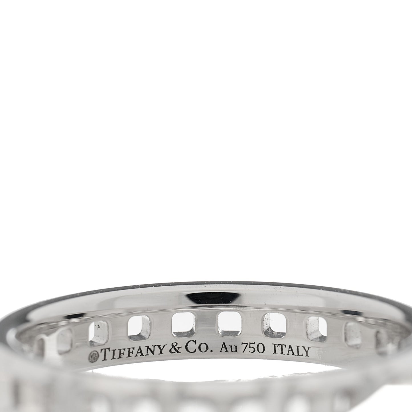 18K White Gold Narrow T True Band Ring 54 7