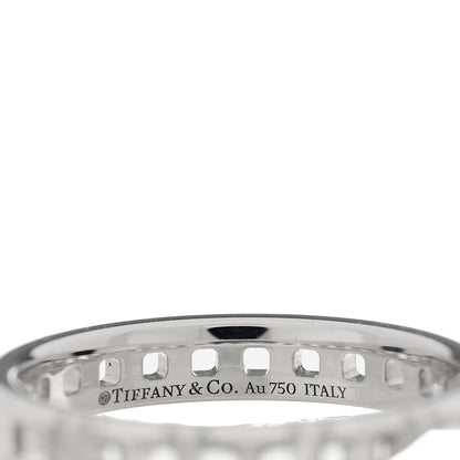 Tiffany 18K White Gold Narrow T True Band Ring 54 7 4 of 5