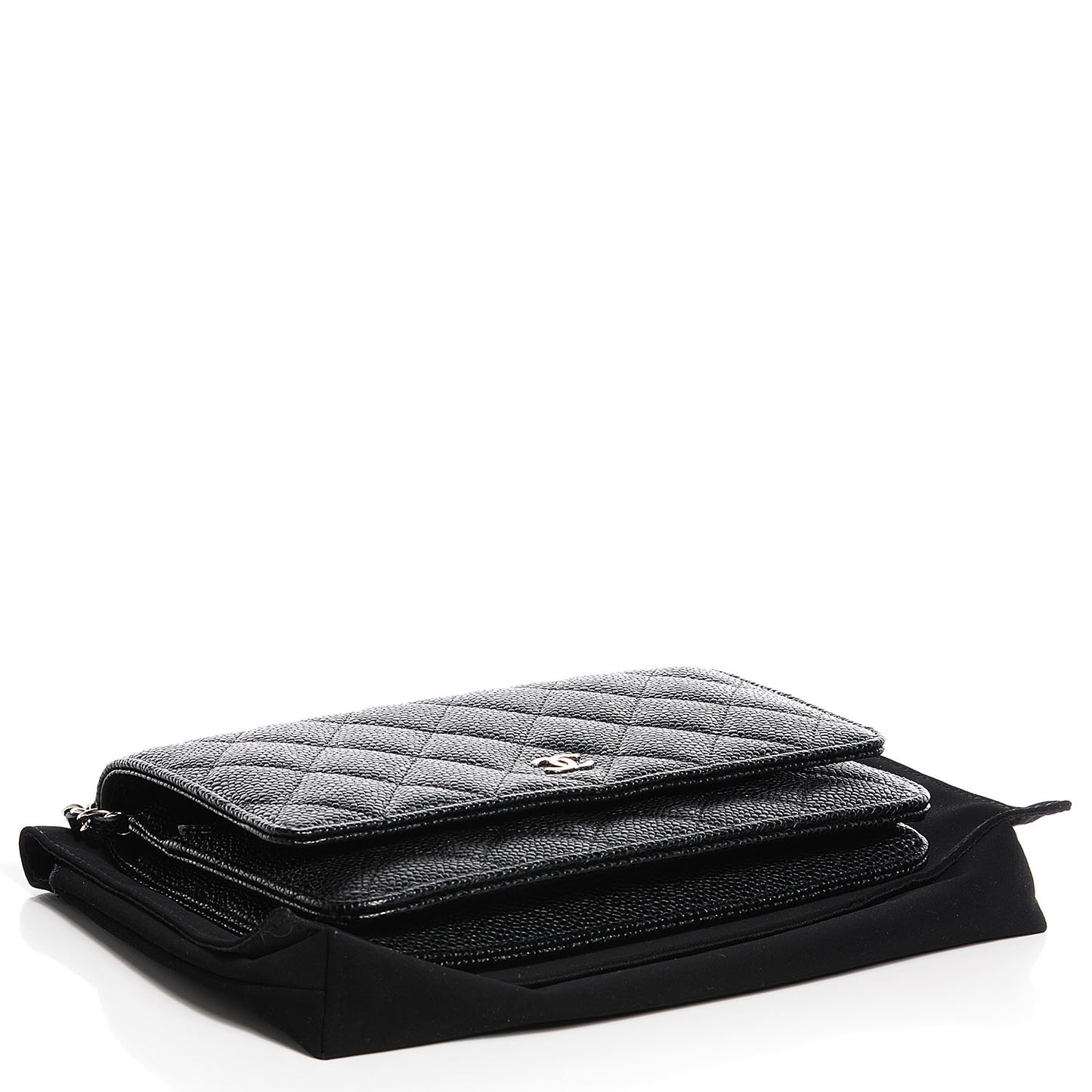 Caviar Quilted Wallet On Chain WOC Black