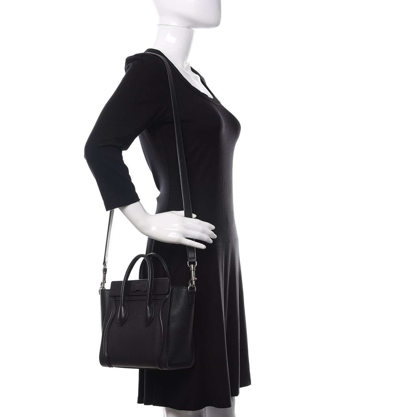 Drummed Calfskin Nano Luggage Black