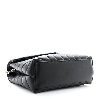 Saint Laurent Calfskin Y Quilted Monogram Small Loulou Chain Satchel Black 4 of 10